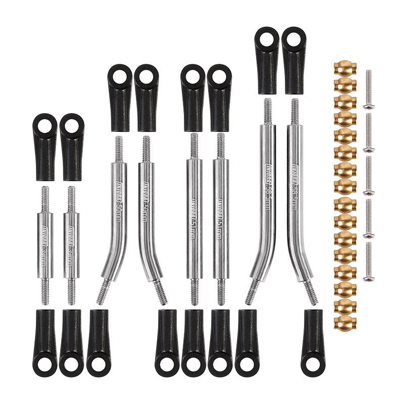 INJORA 8PCS Stainless Steel High Clearance 4 Links Set for SCX24 C10 JLU Bronco Base Camp 9 INJORA 8PCS Stainless Steel High Clearance 4 Links Set for SCX24 C10 JLU Bronco Base Camp
