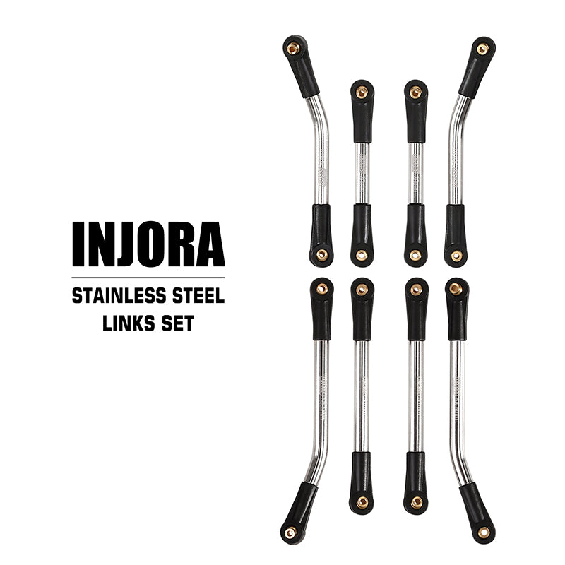 INJORA 8PCS Stainless Steel High Clearance 4 Links Set for SCX24 C10 JLU Bronco Base Camp 10 INJORA 8PCS Stainless Steel High Clearance 4 Links Set for SCX24 C10 JLU Bronco Base Camp