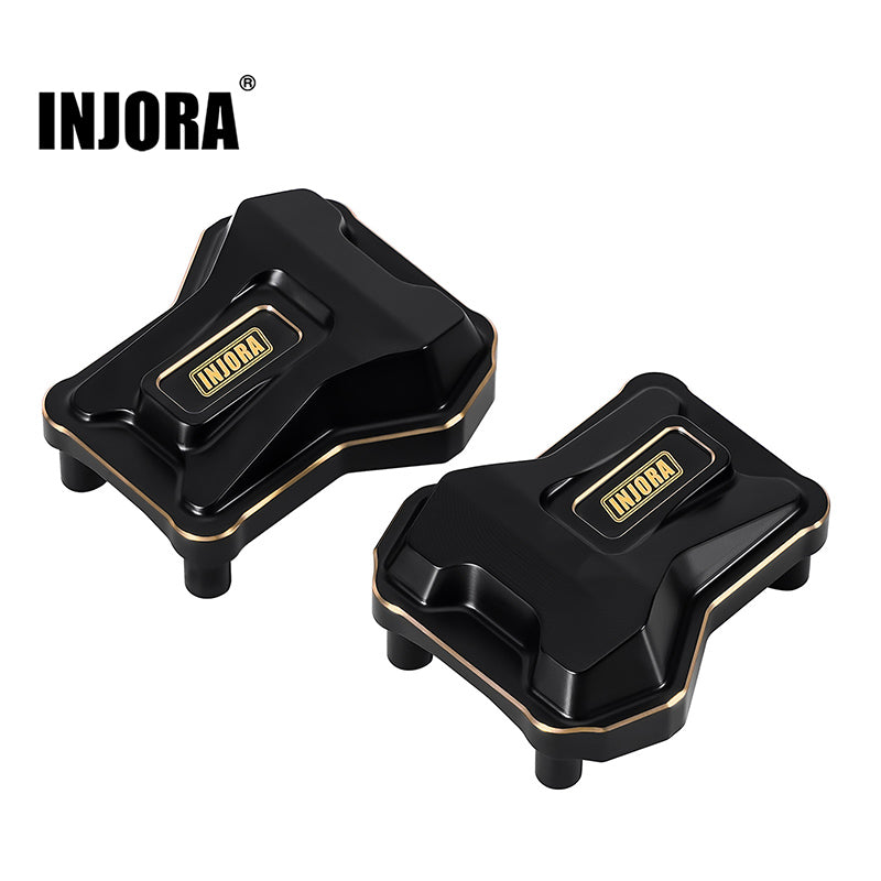 INJORA Black Brass Diff Covers for 1/10 FMS FCX10