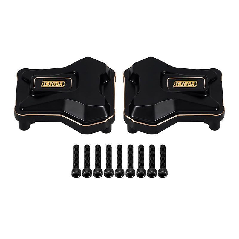 INJORA Black Brass Diff Covers for 1/10 FMS FCX10 3 INJORA Black Brass Diff Covers for 1/10 FMS FCX10