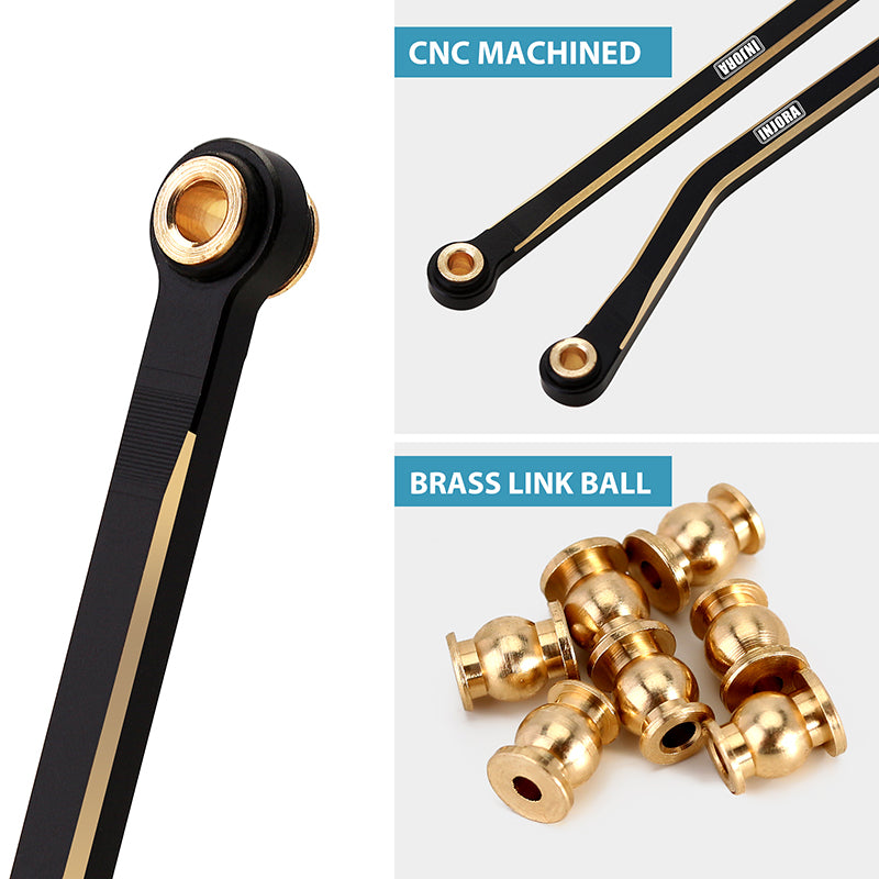 INJORA Black Brass High Clearance Links Set for 1/18 TRX4M Defender Bronco (4M-45) 4 INJORA Black Brass High Clearance Links Set for 1/18 TRX4M Defender Bronco (4M-45)
