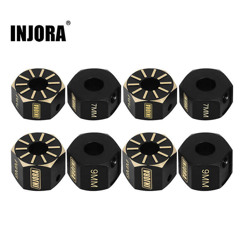 INJORA Black Brass Wheel Hex Hub Extenders for Axial SCX10 PRO SCX10 III UTB10 Capra