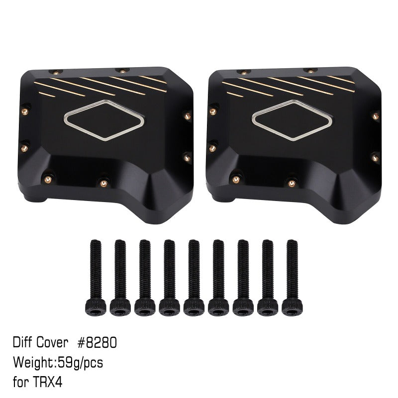 INJORA Black Coating Brass Diff Cover #8280 for TRX-4