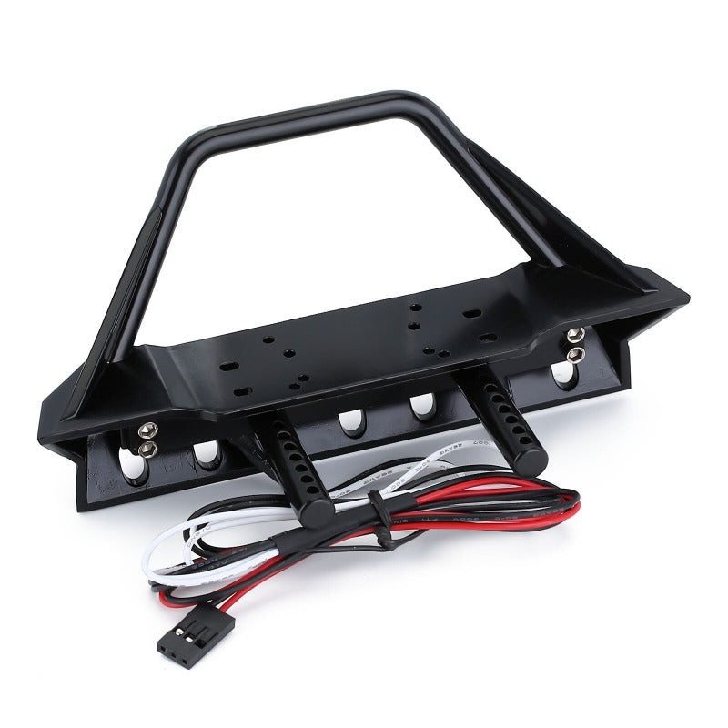 INJORA Black Metal Front Bumper with Lights for SCX10 II SCX10 III TRX4 13 INJORA Black Metal Front Bumper with Lights for SCX10 II SCX10 III TRX4