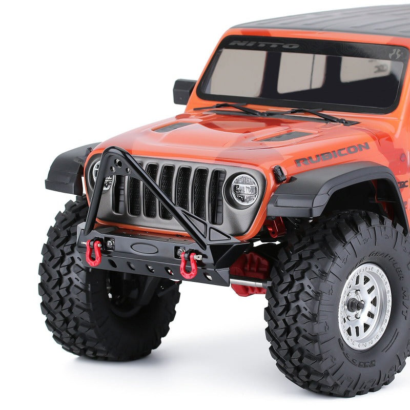INJORA Black Metal Front Bumper with Lights for SCX10 II SCX10 III TRX4 8 INJORA Black Metal Front Bumper with Lights for SCX10 II SCX10 III TRX4