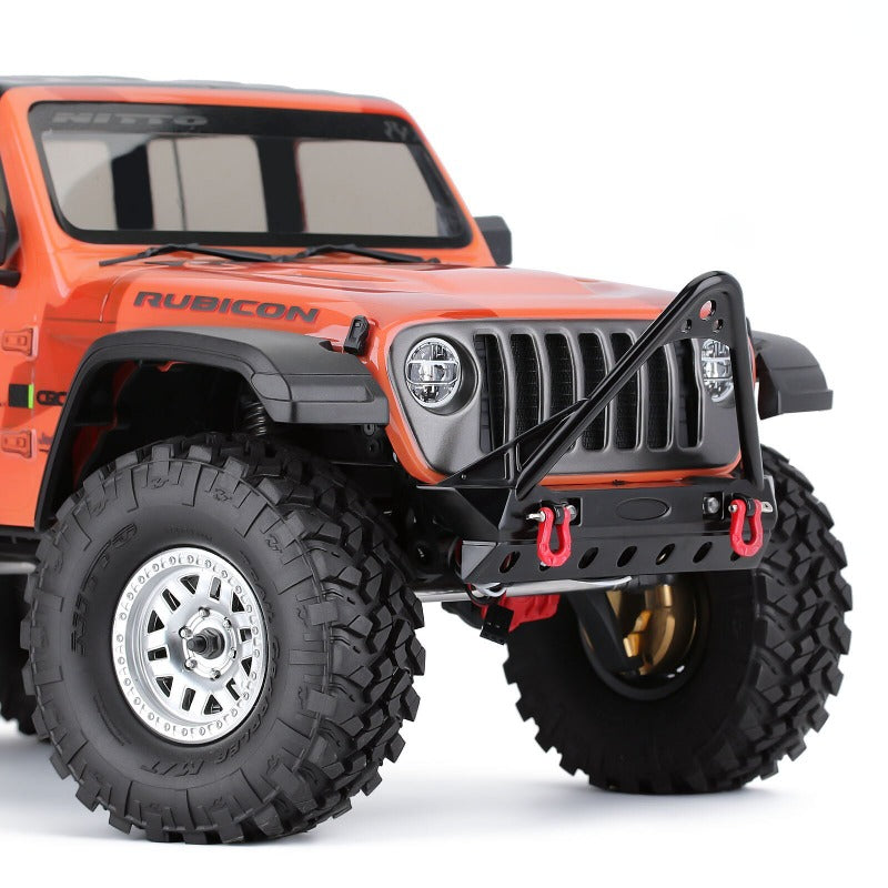 INJORA Black Metal Front Bumper with Lights for SCX10 II SCX10 III TRX4 9 INJORA Black Metal Front Bumper with Lights for SCX10 II SCX10 III TRX4