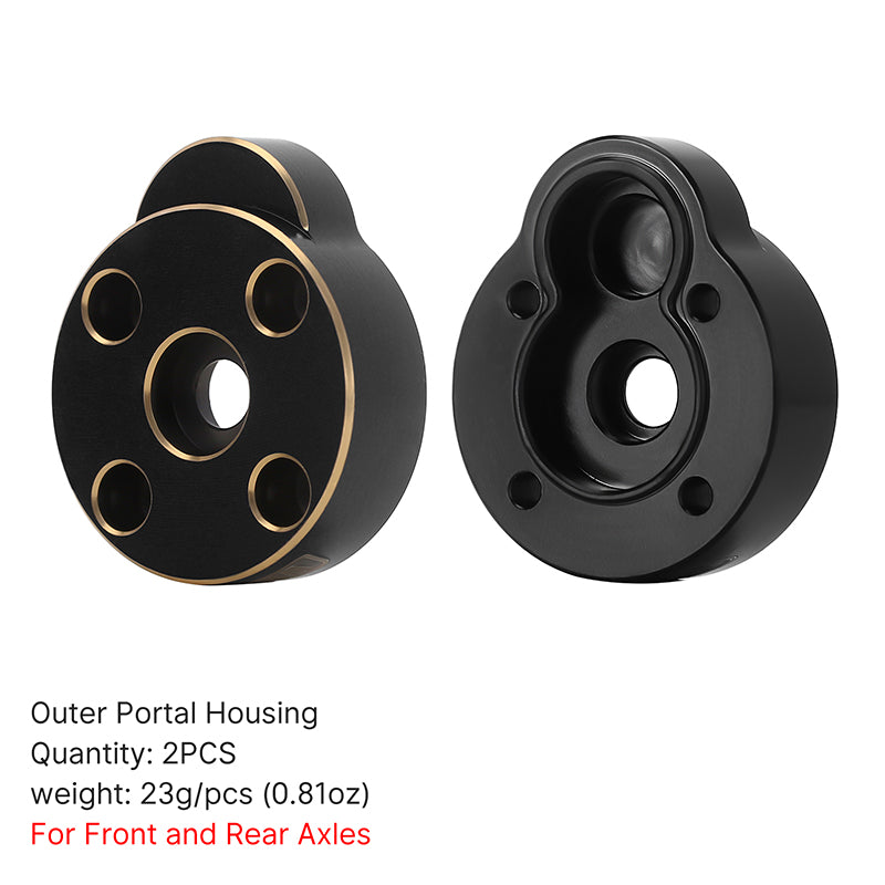 INJORA Brass Outer Portal Housing Covers For FCX24 FCX18 Front & Rear Axles (FCX24-01) 4 INJORA Brass Outer Portal Housing Covers For FCX24 FCX18 Front & Rear Axles (FCX24-01)