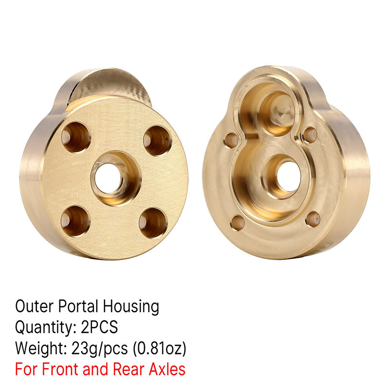 INJORA Brass Outer Portal Housing Covers For FCX24 FCX18 Front & Rear Axles (FCX24-01) 10 INJORA Brass Outer Portal Housing Covers For FCX24 FCX18 Front & Rear Axles (FCX24-01)