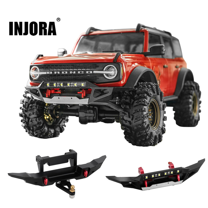 INJORA CNC Aluminum Bumper with Light Bar for 1/18 TRX4M Bronco (4M-85)