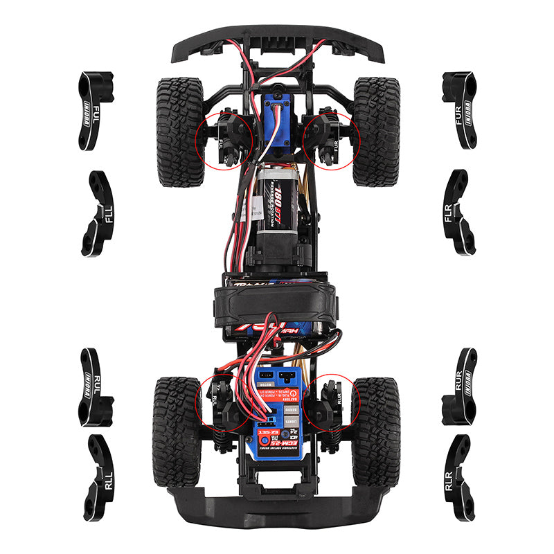 INJORA CNC Aluminum Flex Blades Suspension Travel Extension for 1/18 TRX4M Defender Bronco (4M-33) 6 INJORA CNC Aluminum Flex Blades Suspension Travel Extension for 1/18 TRX4M Defender Bronco (4M-33)