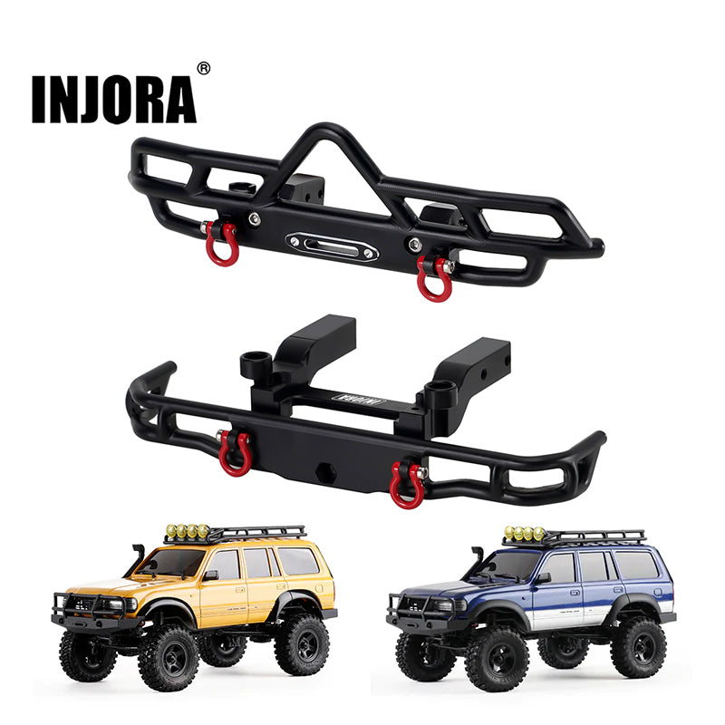 INJORA CNC Aluminum Front Rear Bumper for 1/18 FMS FCX18 LC80