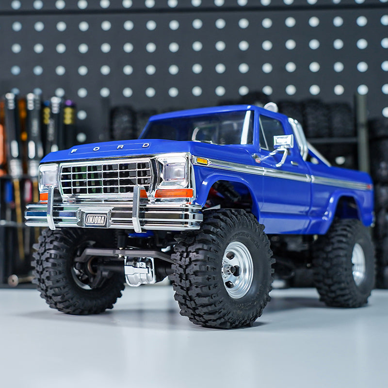 INJORA CNC Aluminum Front Rear Bumper with Dual Exhaust for 1/18 TRX4M High Trail F150 11 INJORA CNC Aluminum Front Rear Bumper with Dual Exhaust for 1/18 TRX4M High Trail F150