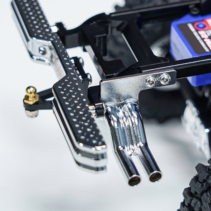 INJORA CNC Aluminum Front Rear Bumper with Dual Exhaust for 1/18 TRX4M High Trail F150 16 INJORA CNC Aluminum Front Rear Bumper with Dual Exhaust for 1/18 TRX4M High Trail F150