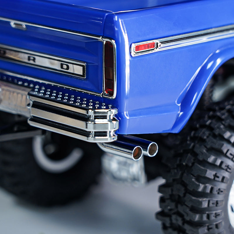 INJORA CNC Aluminum Front Rear Bumper with Dual Exhaust for 1/18 TRX4M High Trail F150 17 INJORA CNC Aluminum Front Rear Bumper with Dual Exhaust for 1/18 TRX4M High Trail F150