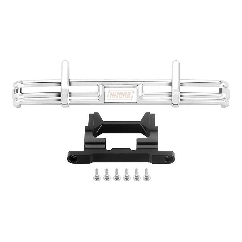 INJORA CNC Aluminum Front Rear Bumper with Dual Exhaust for 1/18 TRX4M High Trail F150 4 INJORA CNC Aluminum Front Rear Bumper with Dual Exhaust for 1/18 TRX4M High Trail F150