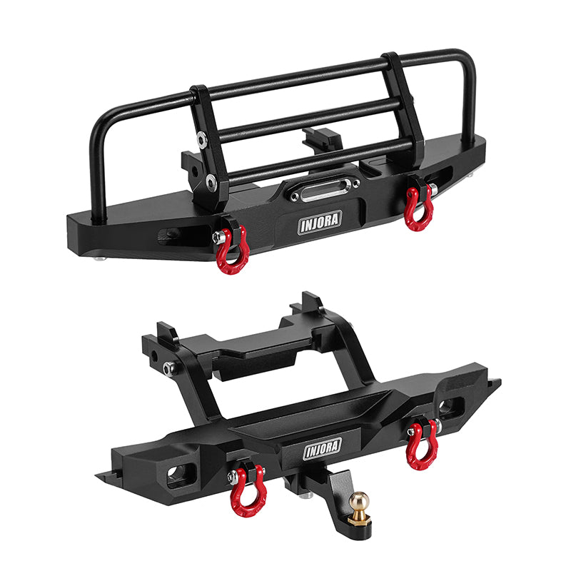 INJORA CNC Aluminum Front Rear Bumper with Lights for 1/18 TRX4M Defender (4M-88) 3 INJORA CNC Aluminum Front Rear Bumper with Lights for 1/18 TRX4M Defender (4M-88)
