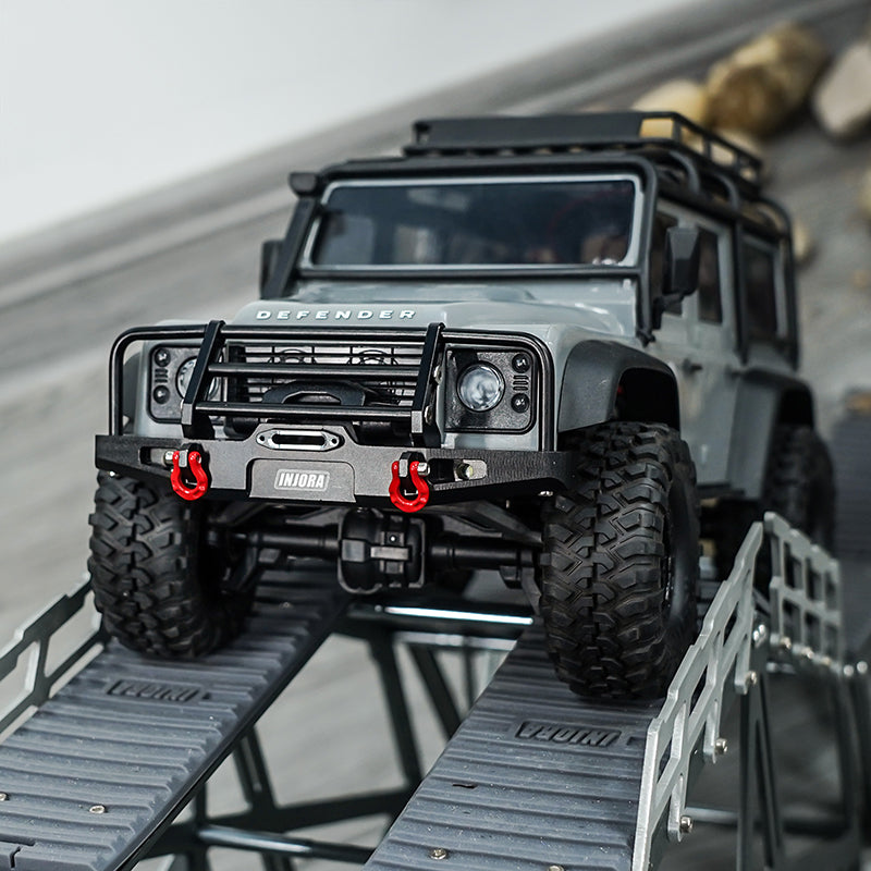 INJORA CNC Aluminum Front Rear Bumper with Lights for 1/18 TRX4M Defender (4M-88) 5 INJORA CNC Aluminum Front Rear Bumper with Lights for 1/18 TRX4M Defender (4M-88)