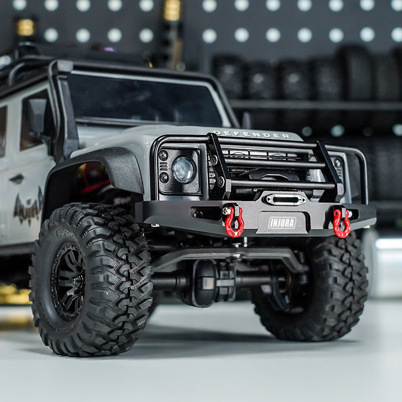 INJORA CNC Aluminum Front Rear Bumper with Lights for 1/18 TRX4M Defender (4M-88) 10 INJORA CNC Aluminum Front Rear Bumper with Lights for 1/18 TRX4M Defender (4M-88)