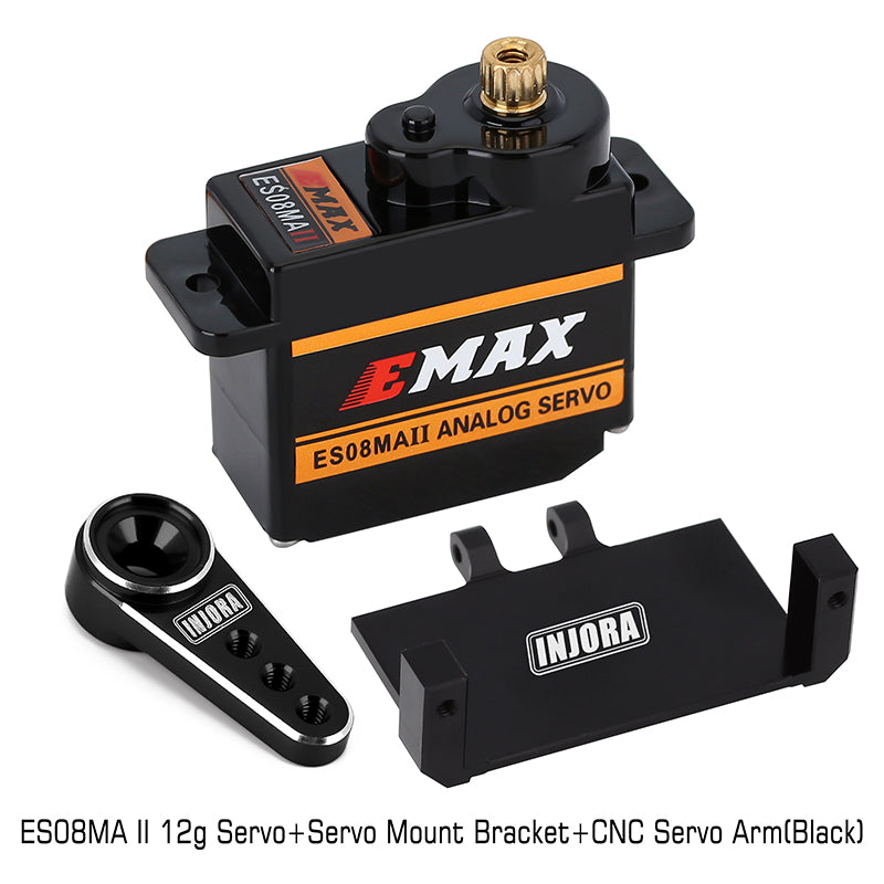 INJORA EMax ES08MA II 12g Analog Metal Gear Servo with Mount & Arm for Axial SCX24 AX24 32 INJORA EMax ES08MA II 12g Analog Metal Gear Servo with Mount & Arm for Axial SCX24 AX24
