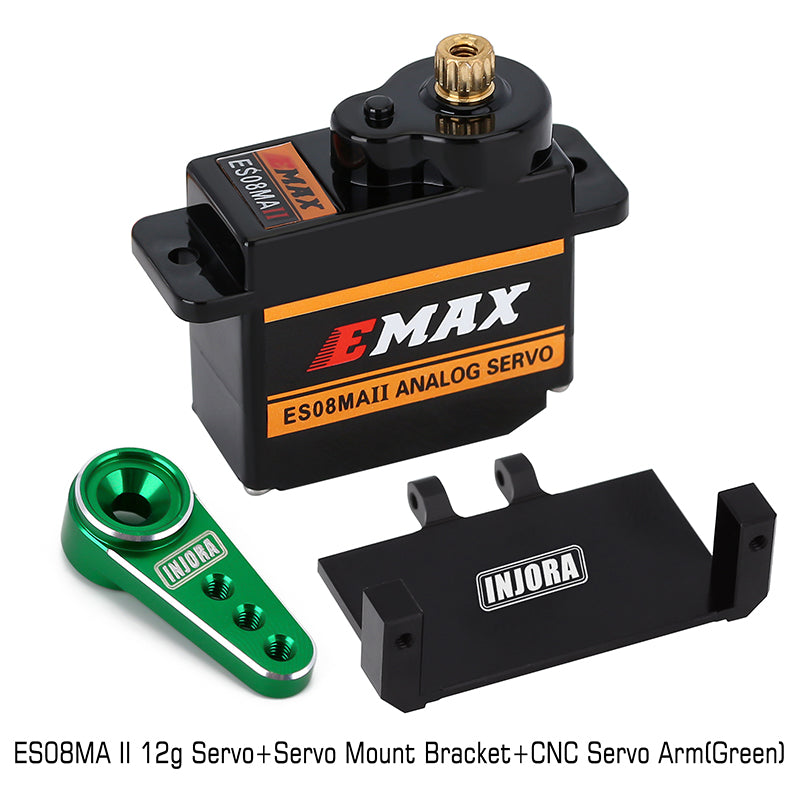 INJORA EMax ES08MA II 12g Analog Metal Gear Servo with Mount & Arm for Axial SCX24 AX24 34 INJORA EMax ES08MA II 12g Analog Metal Gear Servo with Mount & Arm for Axial SCX24 AX24