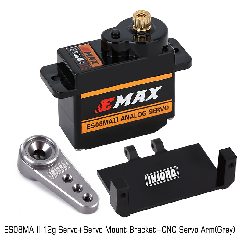 INJORA EMax ES08MA II 12g Analog Metal Gear Servo with Mount & Arm for Axial SCX24 AX24 35 INJORA EMax ES08MA II 12g Analog Metal Gear Servo with Mount & Arm for Axial SCX24 AX24