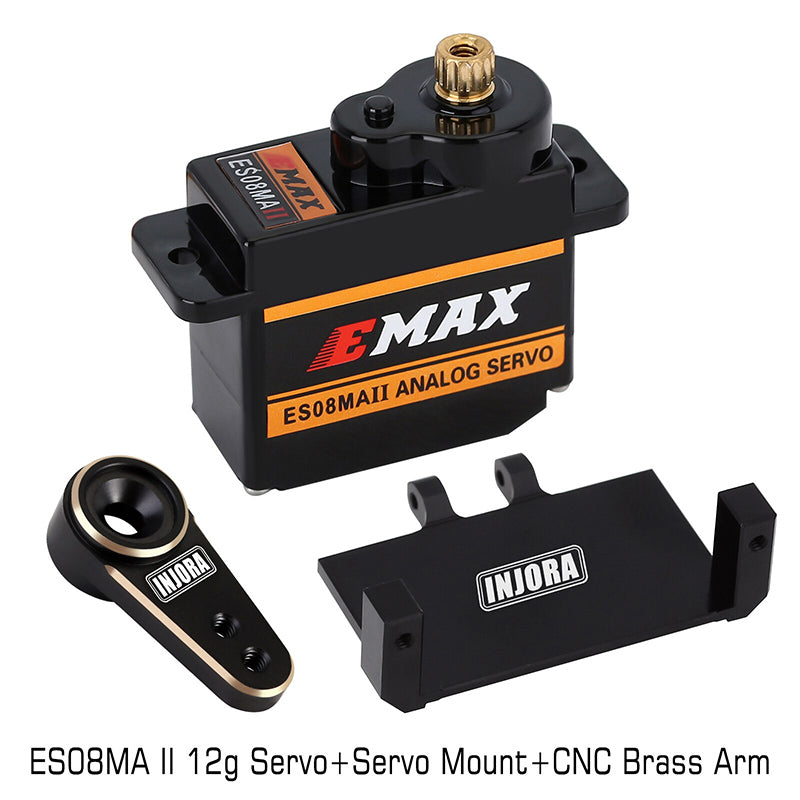 INJORA EMax ES08MA II 12g Analog Metal Gear Servo with Mount & Arm for Axial SCX24 AX24 36 INJORA EMax ES08MA II 12g Analog Metal Gear Servo with Mount & Arm for Axial SCX24 AX24