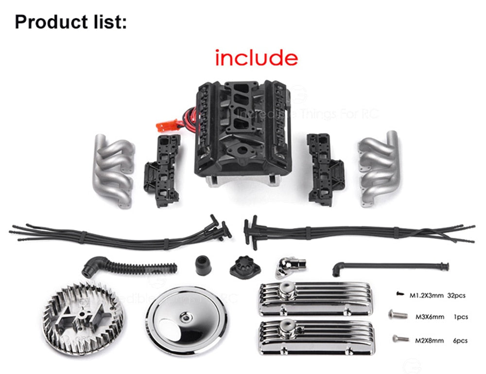 INJORA F82 V8 Simulate Engine Motor Cooling Fans Radiator for 1/10 RC Crawler 11 INJORA F82 V8 Simulate Engine Motor Cooling Fans Radiator for 1/10 RC Crawler