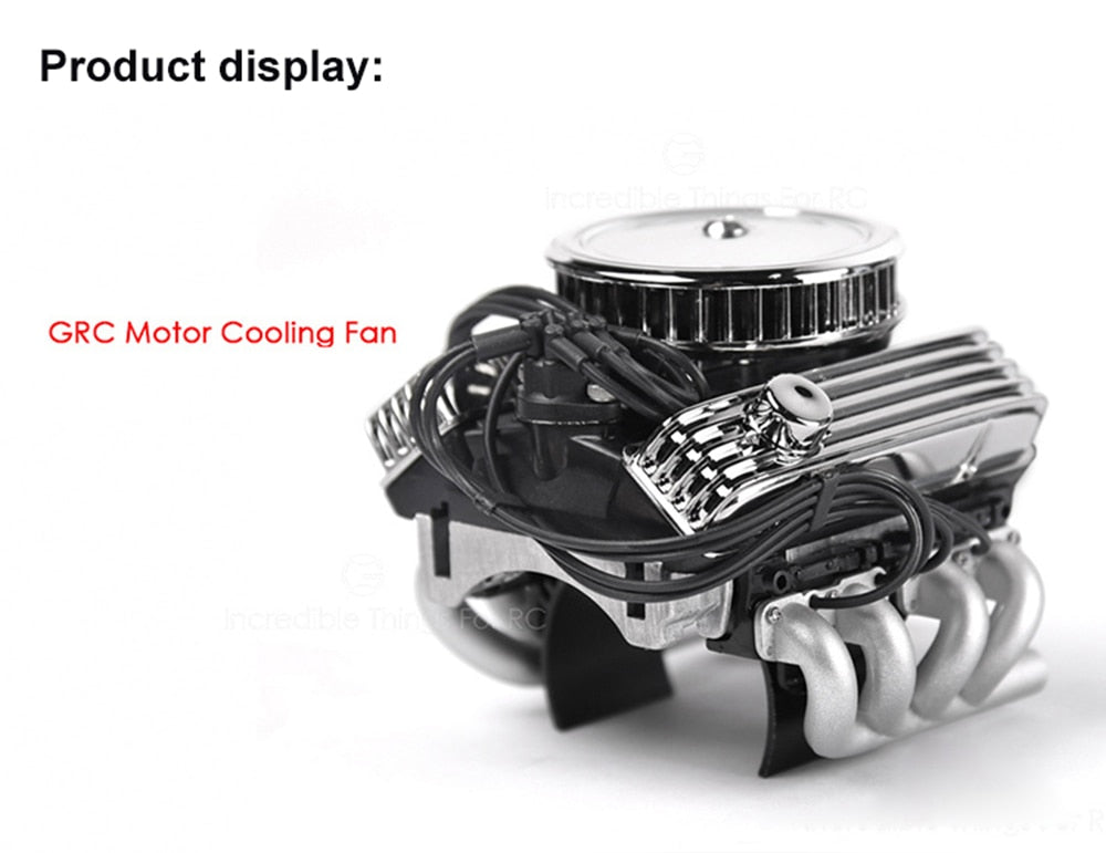 INJORA F82 V8 Simulate Engine Motor Cooling Fans Radiator for 1/10 RC Crawler 3 INJORA F82 V8 Simulate Engine Motor Cooling Fans Radiator for 1/10 RC Crawler
