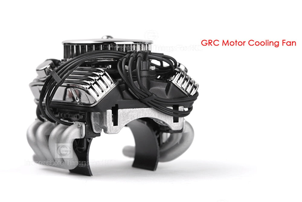 INJORA F82 V8 Simulate Engine Motor Cooling Fans Radiator for 1/10 RC Crawler 5 INJORA F82 V8 Simulate Engine Motor Cooling Fans Radiator for 1/10 RC Crawler