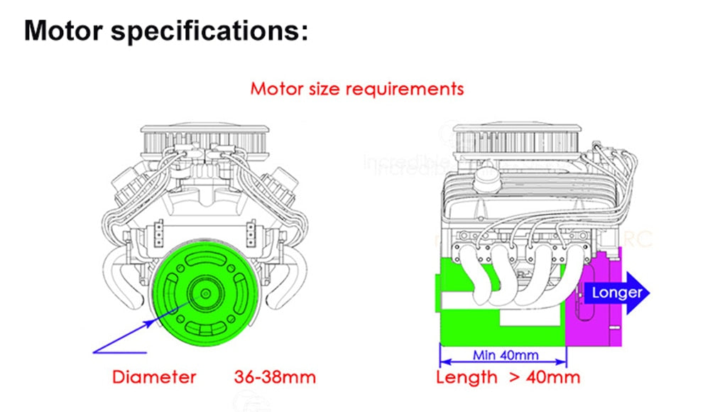 INJORA F82 V8 Simulate Engine Motor Cooling Fans Radiator for 1/10 RC Crawler 9 INJORA F82 V8 Simulate Engine Motor Cooling Fans Radiator for 1/10 RC Crawler