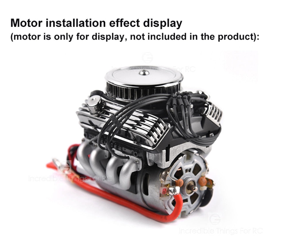INJORA F82 V8 Simulate Engine Motor Cooling Fans Radiator for 1/10 RC Crawler 10 INJORA F82 V8 Simulate Engine Motor Cooling Fans Radiator for 1/10 RC Crawler