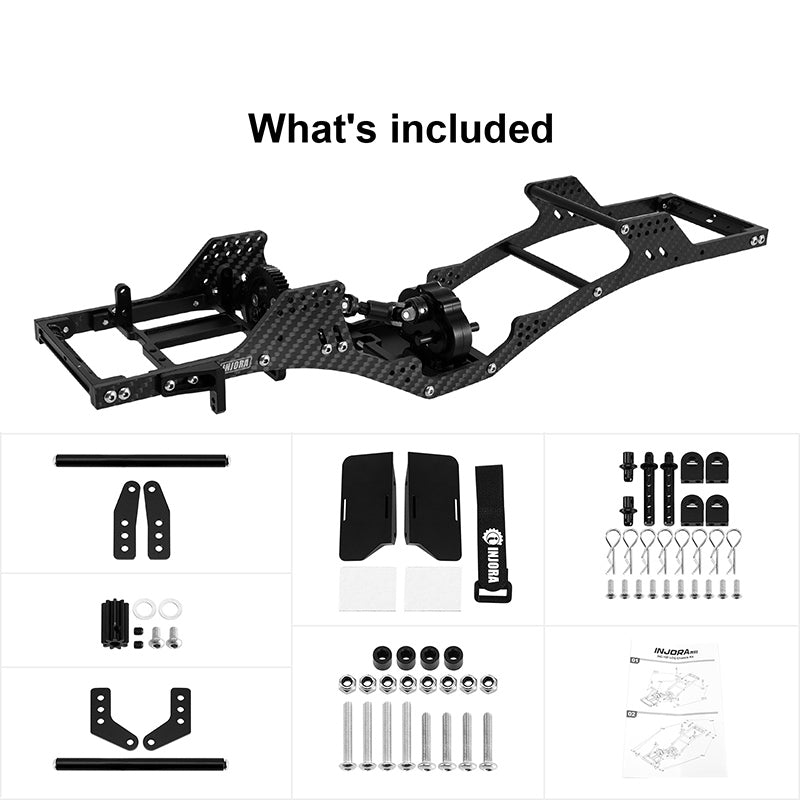 INJORA Front Mounted Transmission LCG Carbon Fiber Chassis Kit for 1/10 RC Crawlers (INC-10F) 3 INJORA Front Mounted Transmission LCG Carbon Fiber Chassis Kit for 1/10 RC Crawlers (INC-10F)