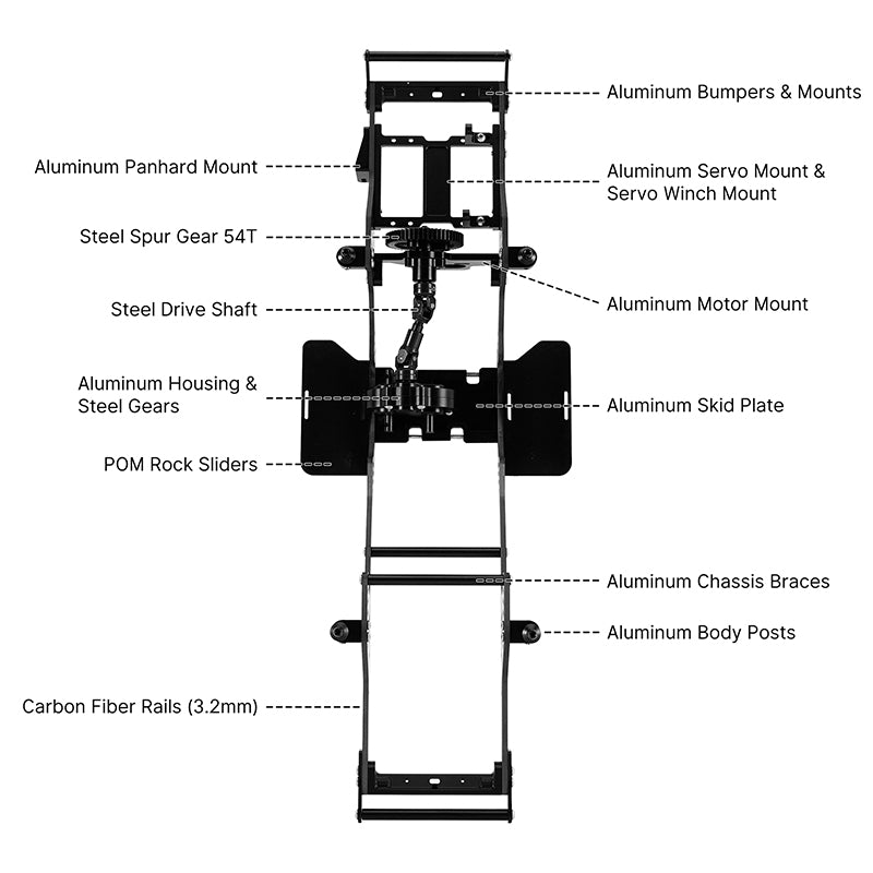 INJORA Front Mounted Transmission LCG Carbon Fiber Chassis Kit for 1/10 RC Crawlers (INC-10F) 5 INJORA Front Mounted Transmission LCG Carbon Fiber Chassis Kit for 1/10 RC Crawlers (INC-10F)
