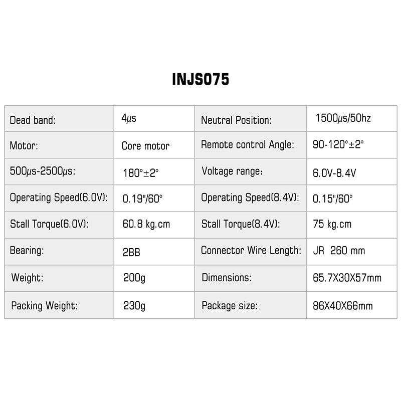INJORA INJS075 75KG Super Torque Digital Servo for 1/5 RC Car BAJA RC Truck Parts 5 INJORA INJS075 75KG Super Torque Digital Servo for 1/5 RC Car BAJA RC Truck Parts