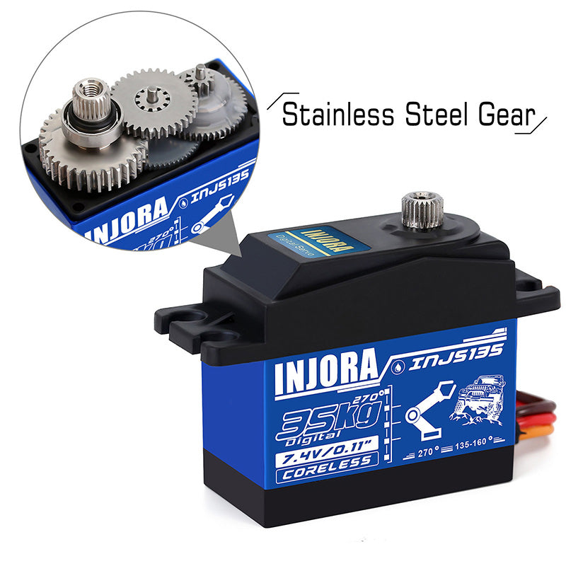 INJORA INJS135 35KG Waterproof Large Torque Digital Coreless Servo for RC Model (270 degrees) 8 INJORA INJS135 35KG Waterproof Large Torque Digital Coreless Servo for RC Model (270 degrees)