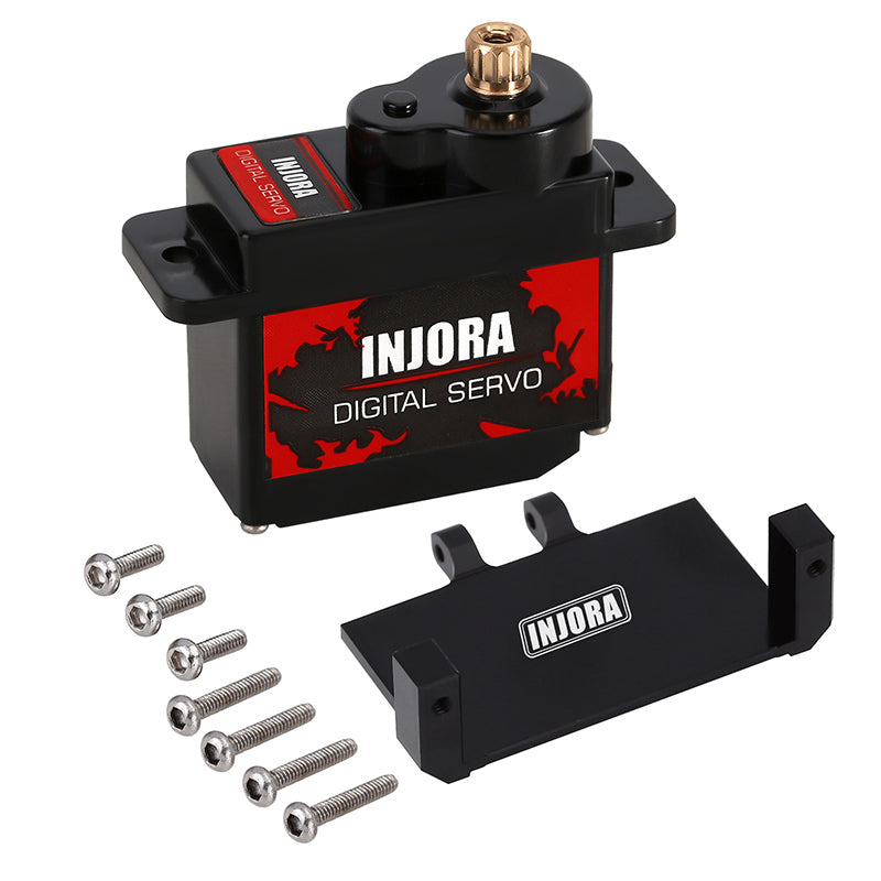 INJORA INS012G 12g Digital Servo with Mount & 15T Metal Arm for Axial SCX24 AX24 16 INJORA INS012G 12g Digital Servo with Mount & 15T Metal Arm for Axial SCX24 AX24