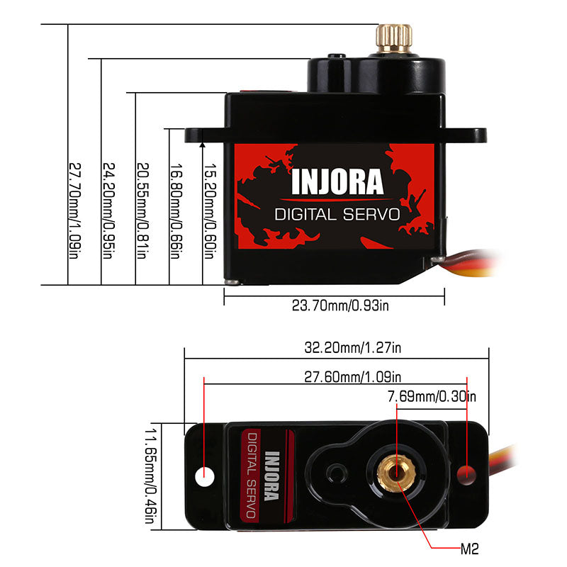 INJORA INS012G 12g Digital Servo with Mount & 15T Metal Arm for Axial SCX24 AX24 4 INJORA INS012G 12g Digital Servo with Mount & 15T Metal Arm for Axial SCX24 AX24