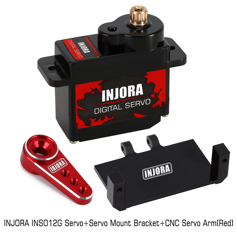 INJORA INS012G 12g Digital Servo with Mount & 15T Metal Arm for Axial SCX24 AX24 31 INJORA INS012G 12g Digital Servo with Mount & 15T Metal Arm for Axial SCX24 AX24