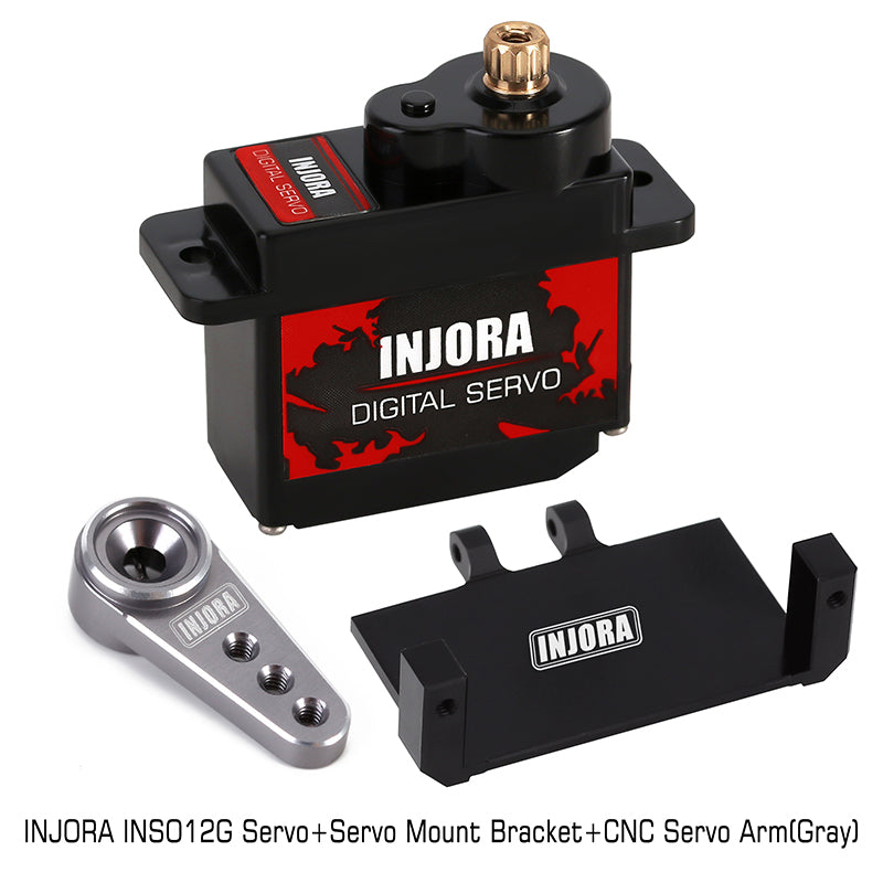 INJORA INS012G 12g Digital Servo with Mount & 15T Metal Arm for Axial SCX24 AX24 33 INJORA INS012G 12g Digital Servo with Mount & 15T Metal Arm for Axial SCX24 AX24