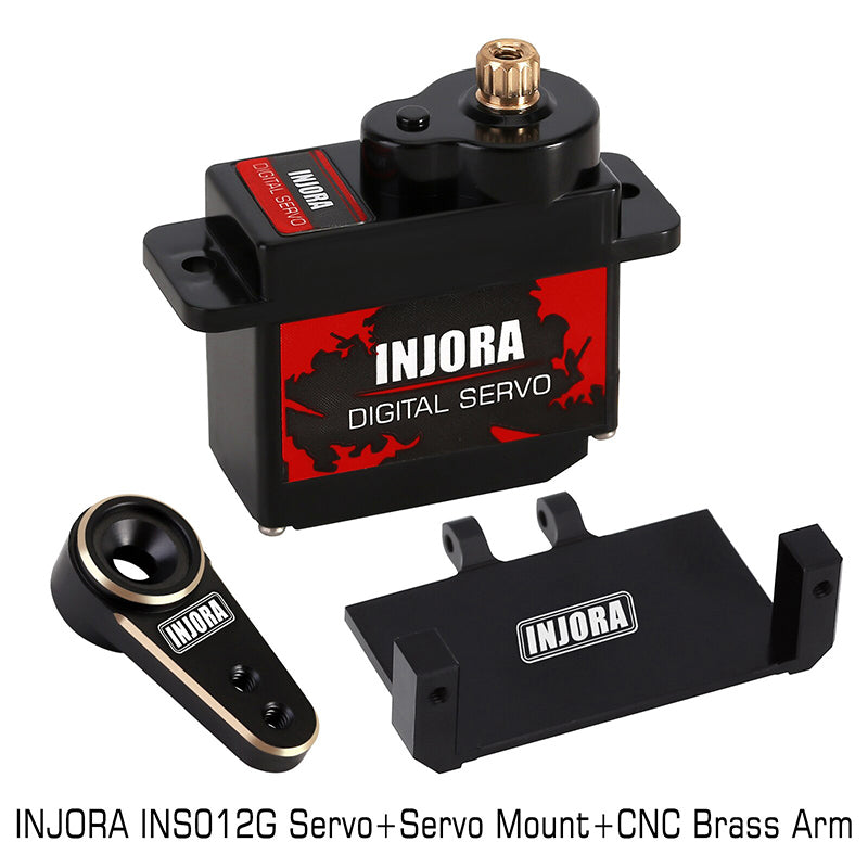 INJORA INS012G 12g Digital Servo with Mount & 15T Metal Arm for Axial SCX24 AX24 34 INJORA INS012G 12g Digital Servo with Mount & 15T Metal Arm for Axial SCX24 AX24