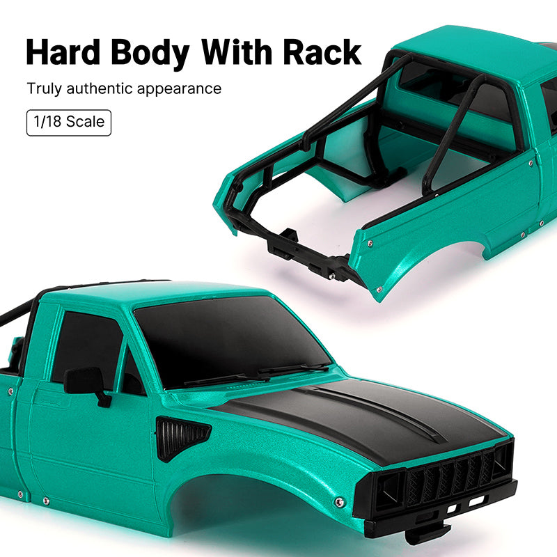 INJORA IR60 Pickup Hard Body with Bed Rack for 1/18 TRX4M Defender Bronco 12 INJORA IR60 Pickup Hard Body with Bed Rack for 1/18 TRX4M Defender Bronco