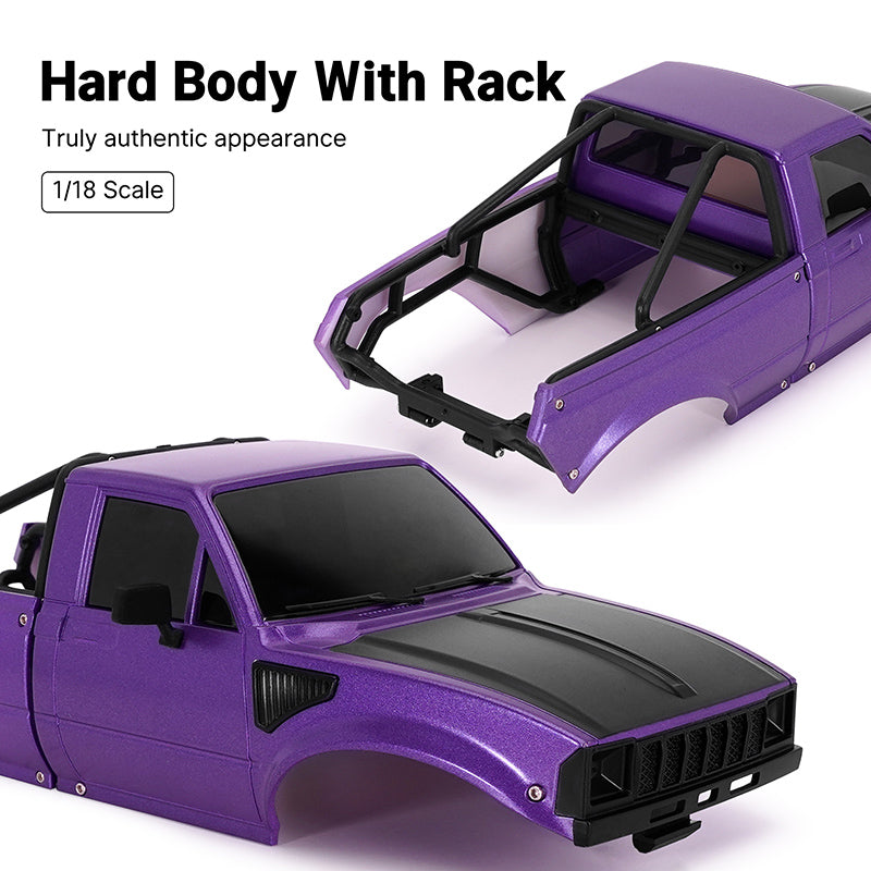 INJORA IR60 Pickup Hard Body with Bed Rack for 1/18 TRX4M Defender Bronco 4 INJORA IR60 Pickup Hard Body with Bed Rack for 1/18 TRX4M Defender Bronco