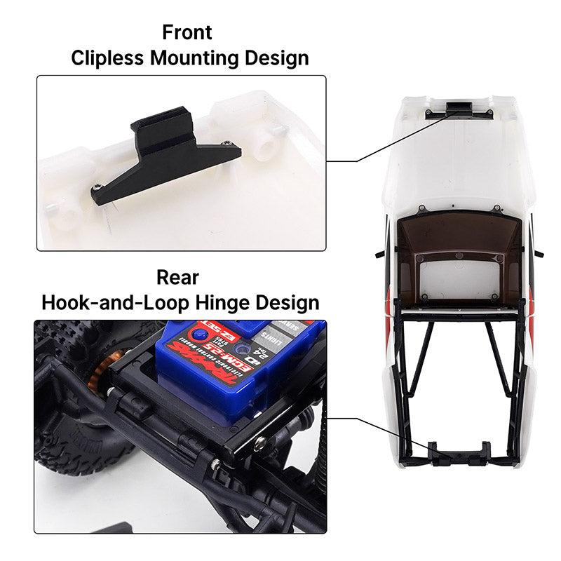 INJORA IR60 Pickup Hard Body with Bed Rack for 1/18 TRX4M Defender Bronco 36 INJORA IR60 Pickup Hard Body with Bed Rack for 1/18 TRX4M Defender Bronco