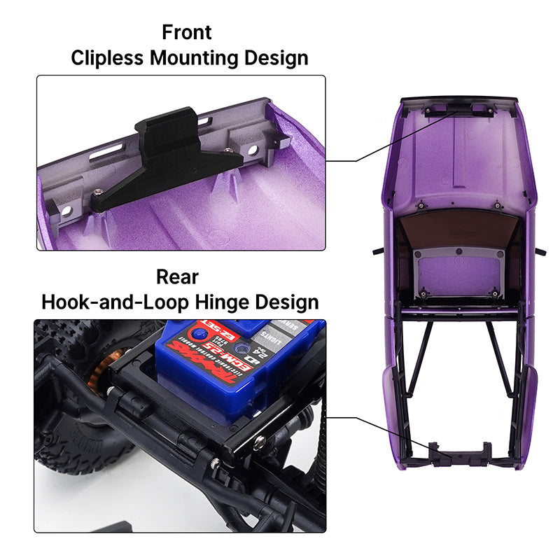 INJORA IR60 Pickup Hard Body with Bed Rack for 1/18 TRX4M Defender Bronco 5 INJORA IR60 Pickup Hard Body with Bed Rack for 1/18 TRX4M Defender Bronco