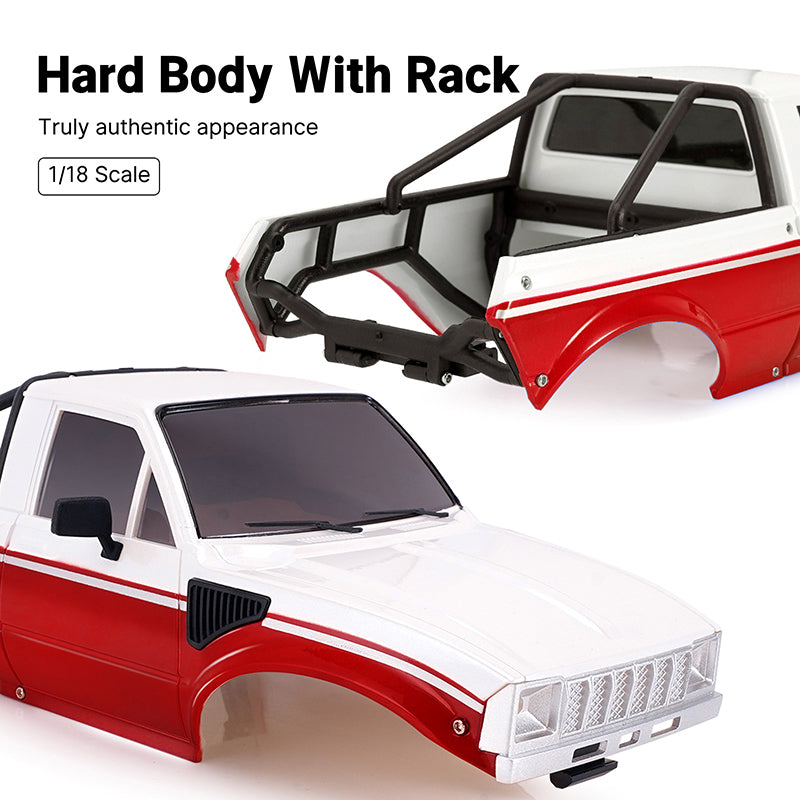 INJORA IR60 Pickup Hard Body with Bed Rack for 1/18 TRX4M Defender Bronco 43 INJORA IR60 Pickup Hard Body with Bed Rack for 1/18 TRX4M Defender Bronco