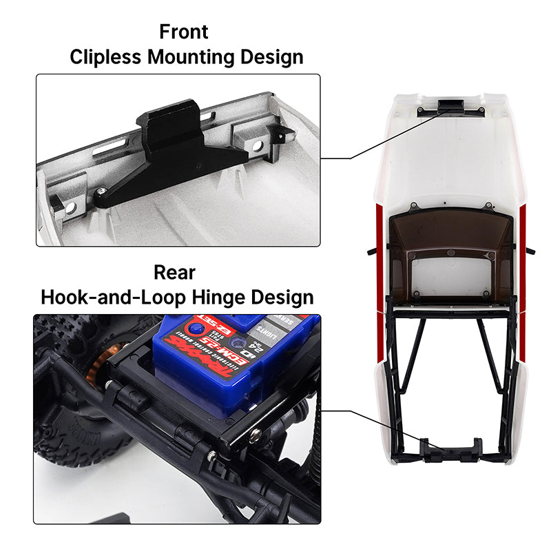 INJORA IR60 Pickup Hard Body with Bed Rack for 1/18 TRX4M Defender Bronco 44 INJORA IR60 Pickup Hard Body with Bed Rack for 1/18 TRX4M Defender Bronco