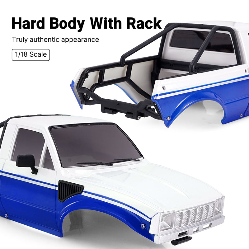 INJORA IR60 Pickup Hard Body with Bed Rack for 1/18 TRX4M Defender Bronco 53 INJORA IR60 Pickup Hard Body with Bed Rack for 1/18 TRX4M Defender Bronco