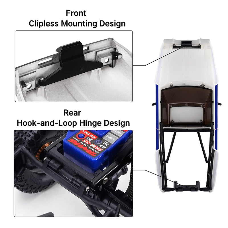 INJORA IR60 Pickup Hard Body with Bed Rack for 1/18 TRX4M Defender Bronco 54 INJORA IR60 Pickup Hard Body with Bed Rack for 1/18 TRX4M Defender Bronco