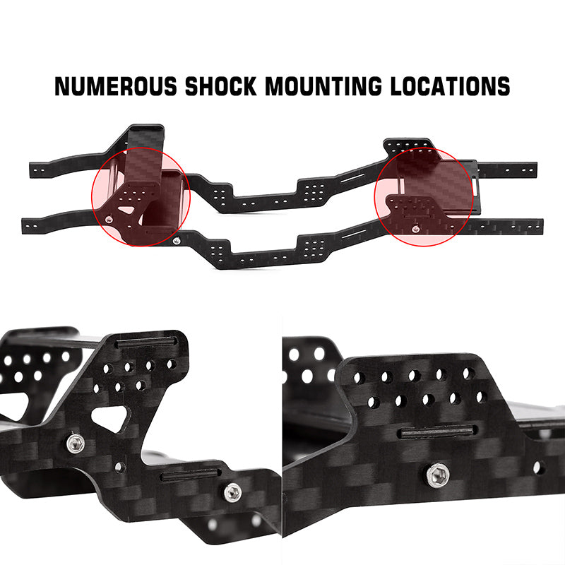 INJORA LCG Carbon Fiber Chassis Kit for 1/24 SCX24 4 INJORA LCG Carbon Fiber Chassis Kit for 1/24 SCX24
