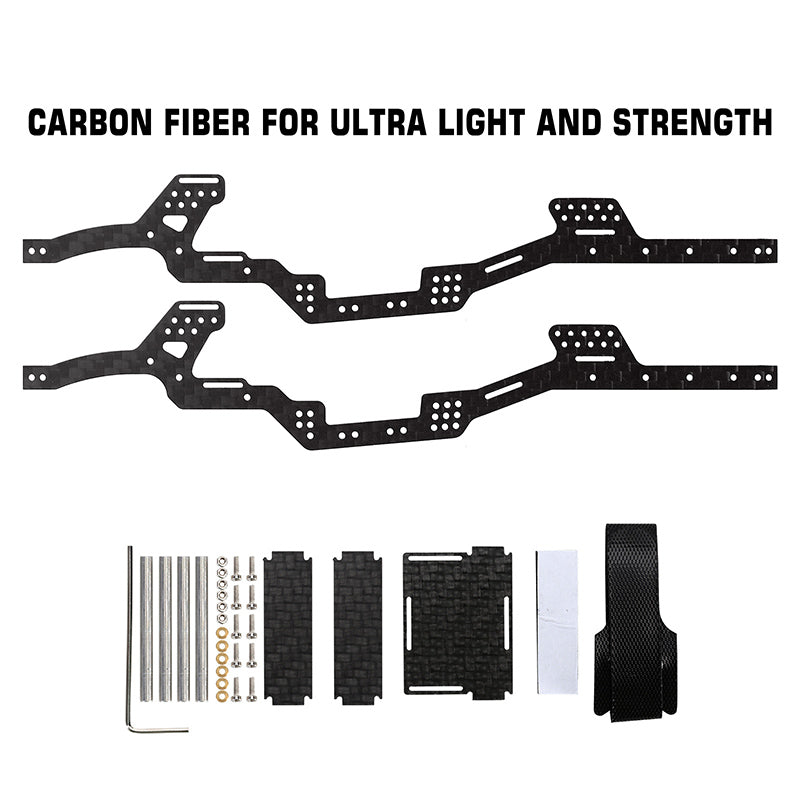 INJORA LCG Carbon Fiber Chassis Kit for 1/24 SCX24 6 INJORA LCG Carbon Fiber Chassis Kit for 1/24 SCX24